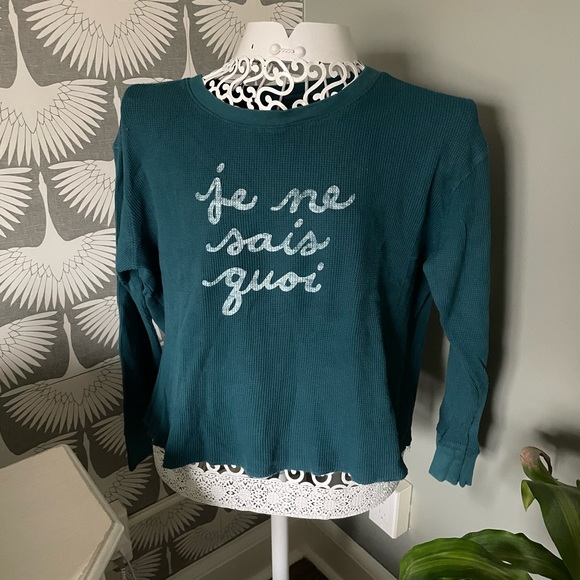 Anthropologie Maeve Je Ne Sais Quoi Cropped Sweatshirt XS - Picture 4 of 7